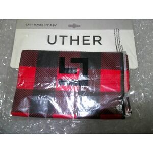 Uther Cart‎ Towel Fashion Golf Towel Red Black Tartan Plaid 15" x 24"